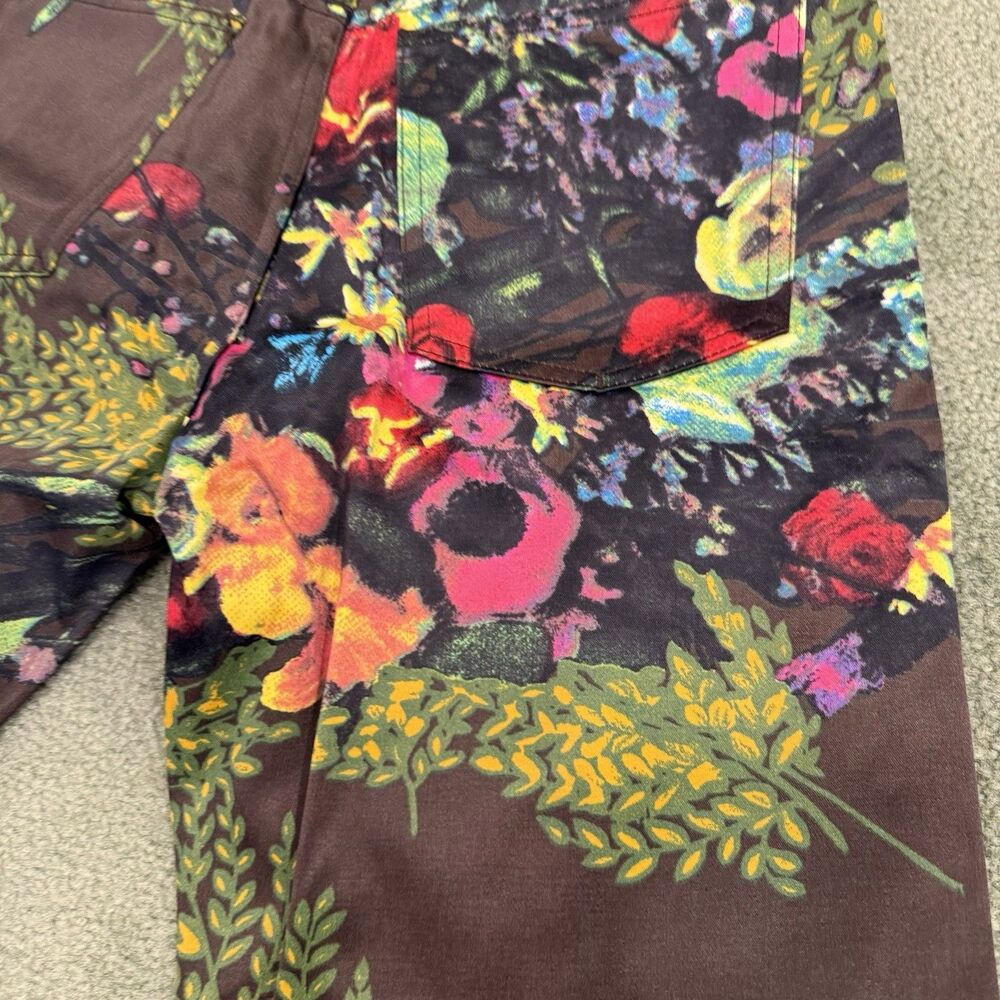 90s Jean Paul Gaultier JPG JEAN'S Satin Brown Floral Pants RARE NEW WITH TAG 28 - Picture 9 of 16